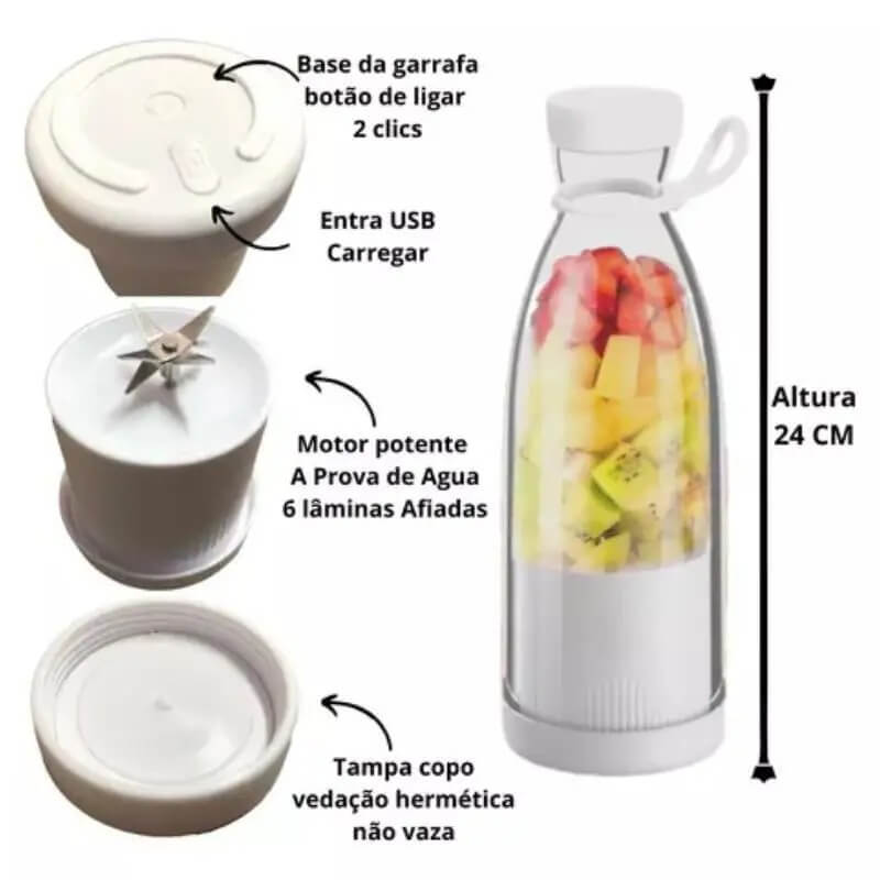 Mixer Elétrico Portátil Recarregável Fresh Juice